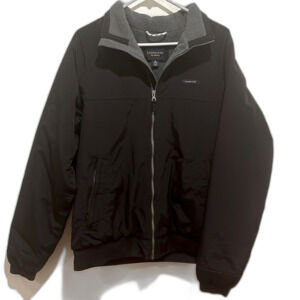 LANDS END | Black “The Squall” Water & Wind Proof Jacket w/ Fleece Lining | M